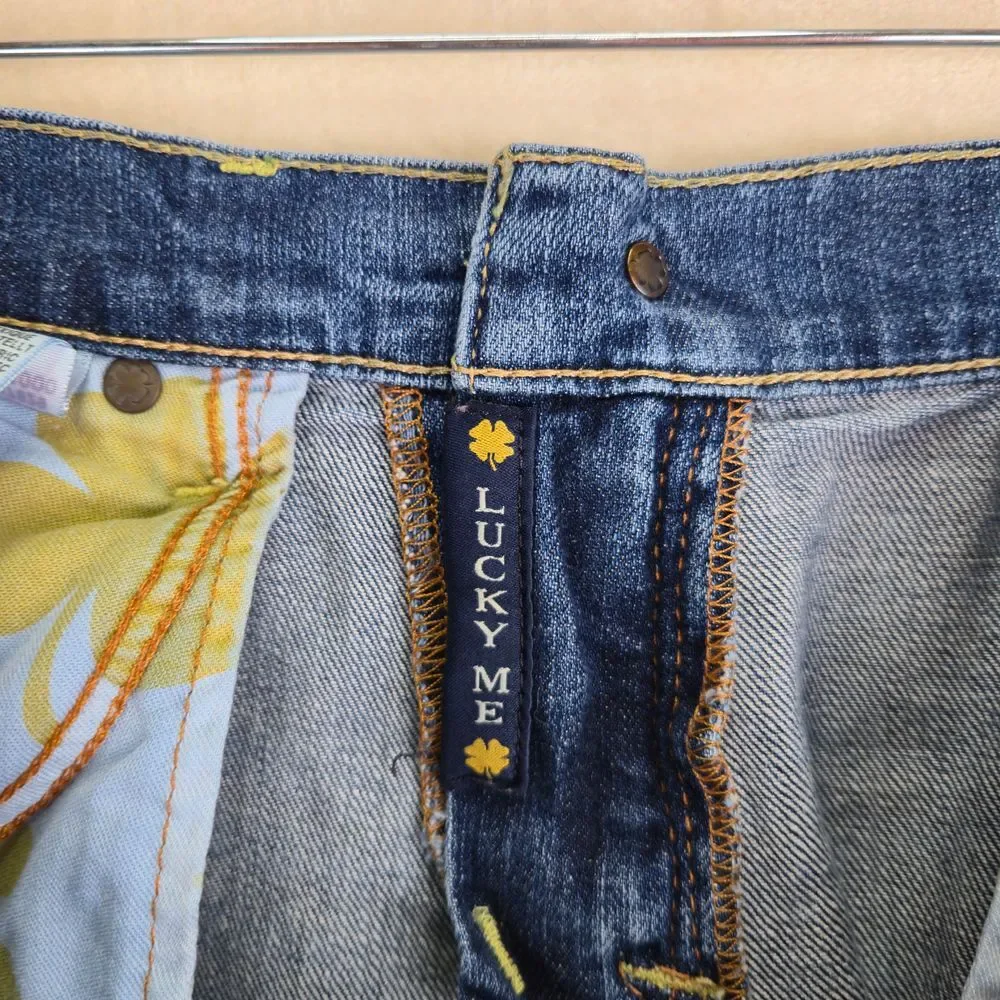 Lucky Brand Classic Rider Capri Jeans Size 6 Medium Wash Western Casual Bohemian